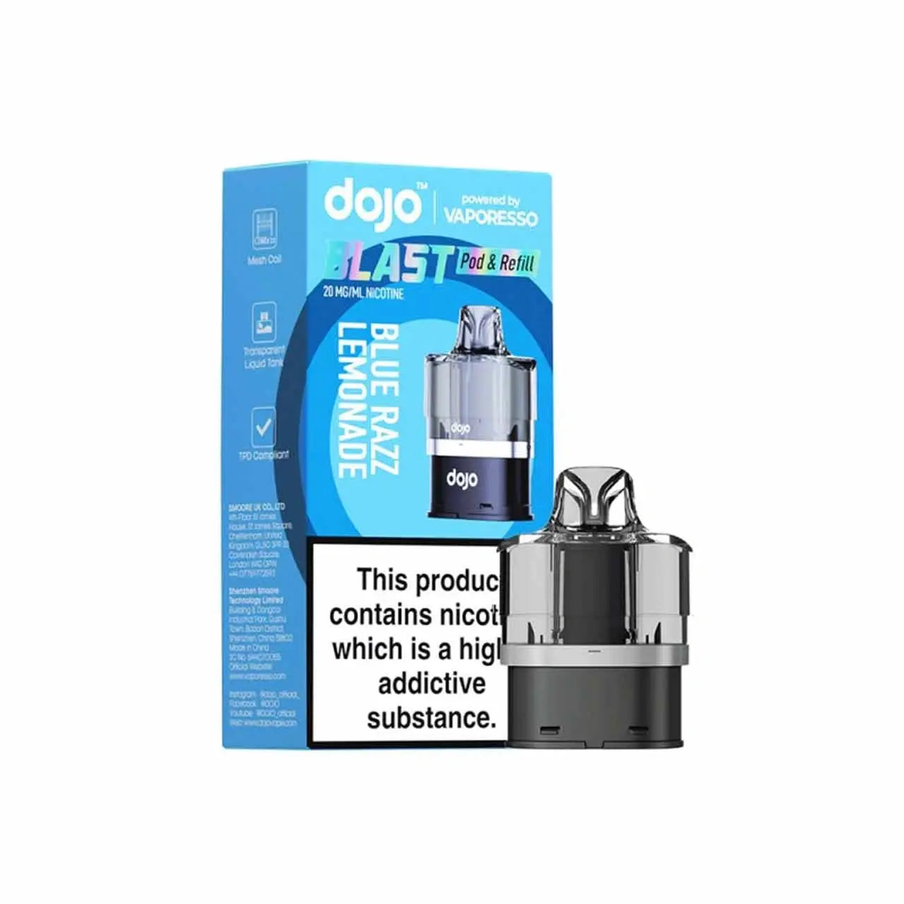 Blue Razz Lemonade Vaporesso Dojo Blast 6000 Prefilled Pod