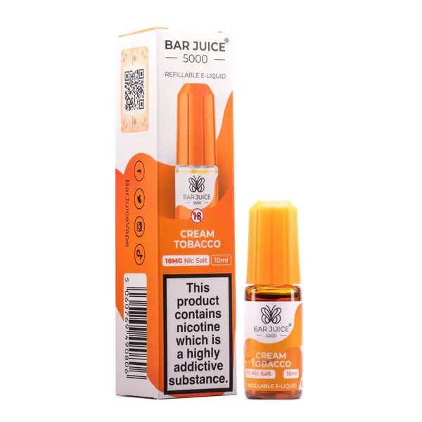 Cream Tobacco Nic Salt E-Liquid by Bar Juice 5000