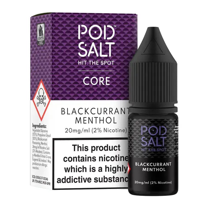 Blackcurrant Menthol Nic Salt E-Liquid by Pod Salt