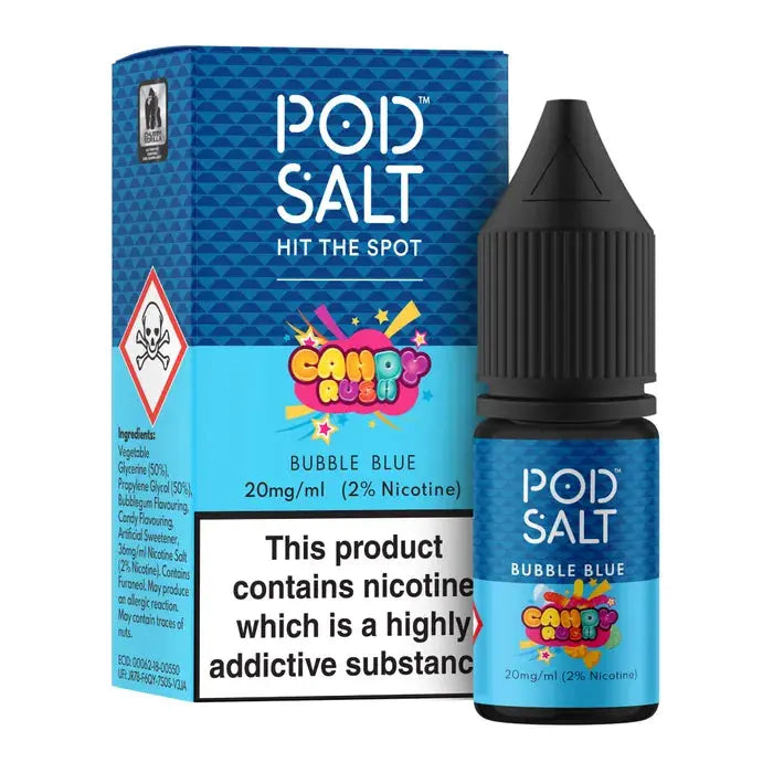 Bubble Blue Nic Salt E-Liquid by Pod Salt & Candy Rush
