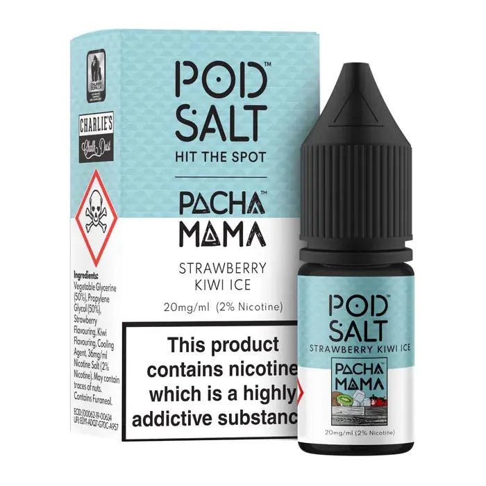 Strawberry Kiwi Ice Nic Salt E-Liquid by Pod Salt & Pacha Mama