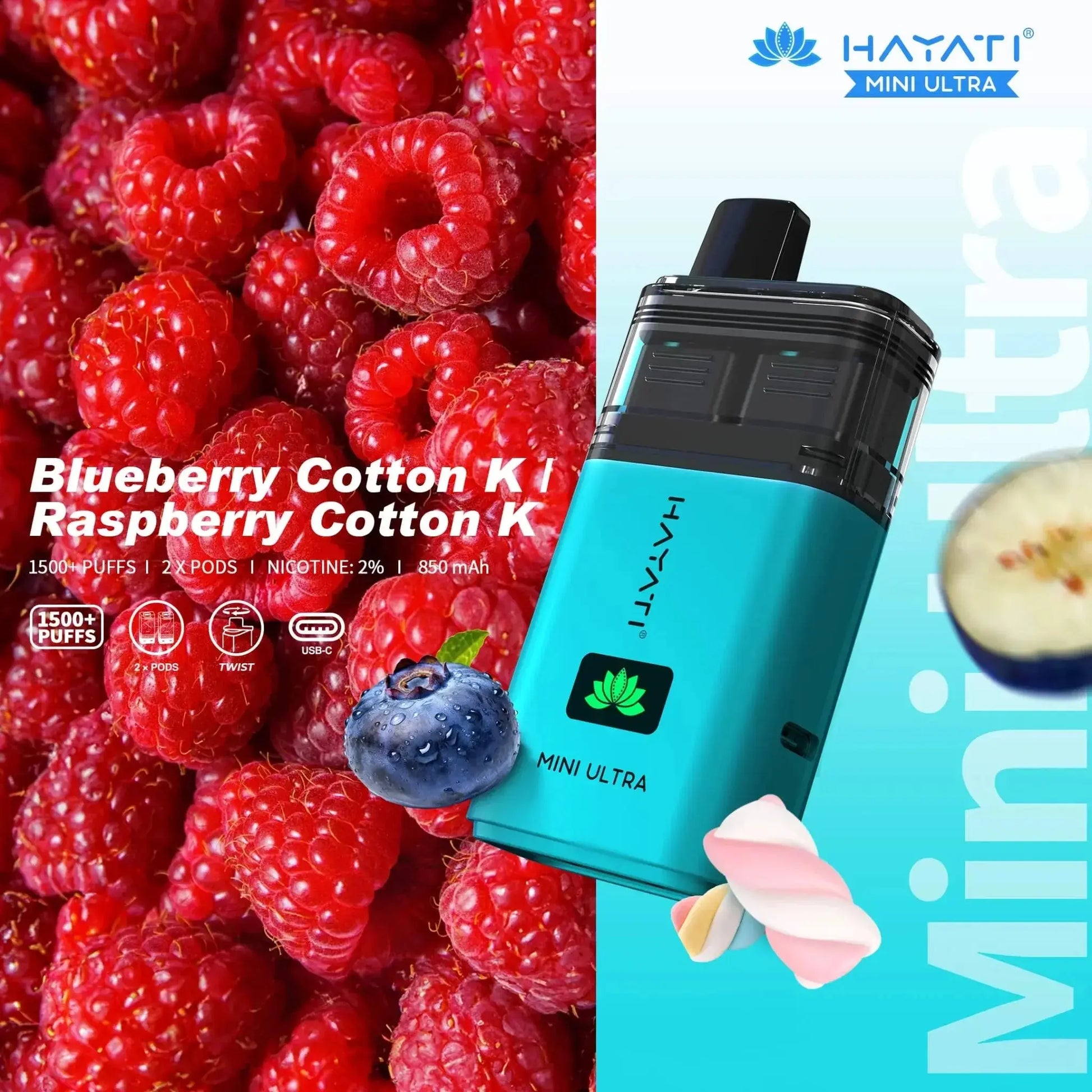 Hayati Mini Ultra 1500 Puffs Disposable Vape