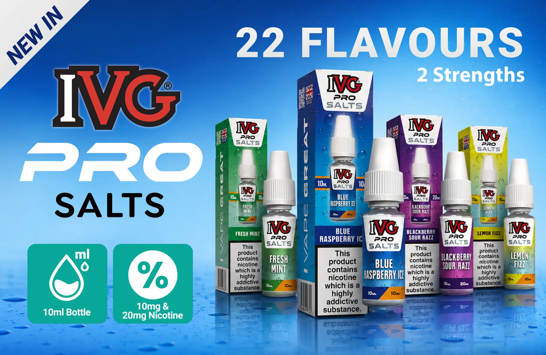 IVG Pro Salt e liquid 22 flavours