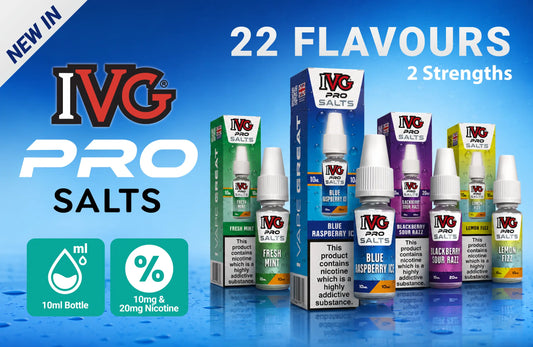 IVG Pro Salt e liquid 22 flavours