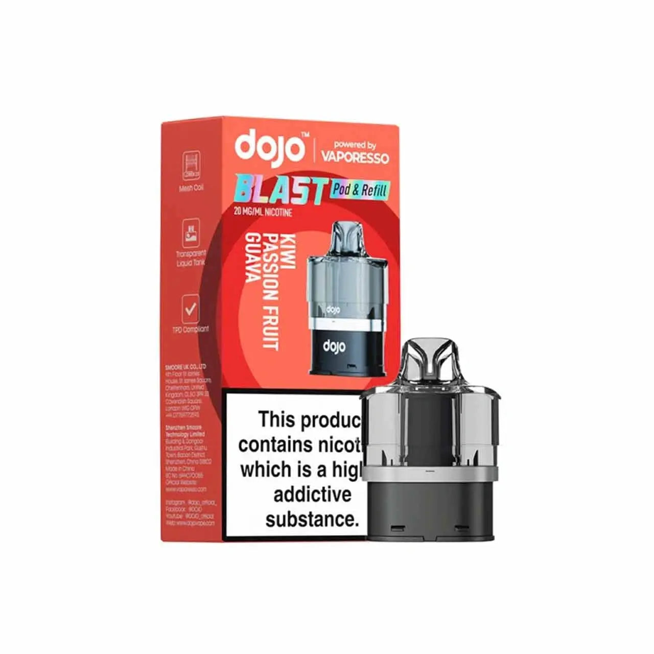 Kiwi Passion Fruit Guava Vaporesso Dojo Blast 6000 Prefilled Pod