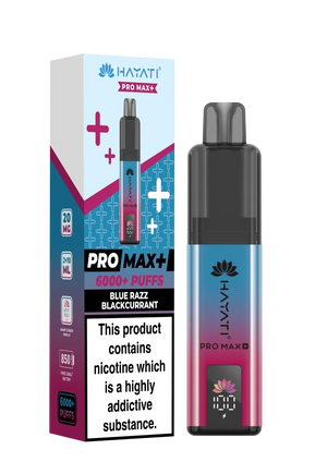 hayati pro max plus 6000 blue razz balckcurrent vape kit image