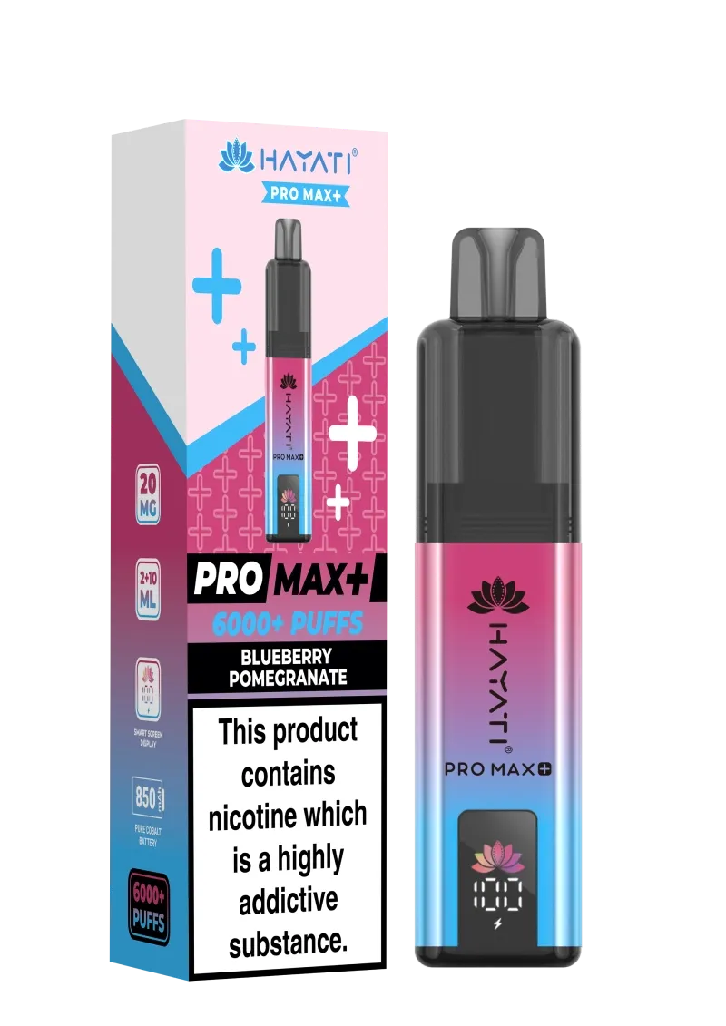 hayati pro max plus 6000 blue berry pomegernate vape kit image