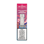 Cherry Strawberry Raspberry Crystal Plus Prefilled Pods by SKE packaging featuring nicotine warning and pod details.