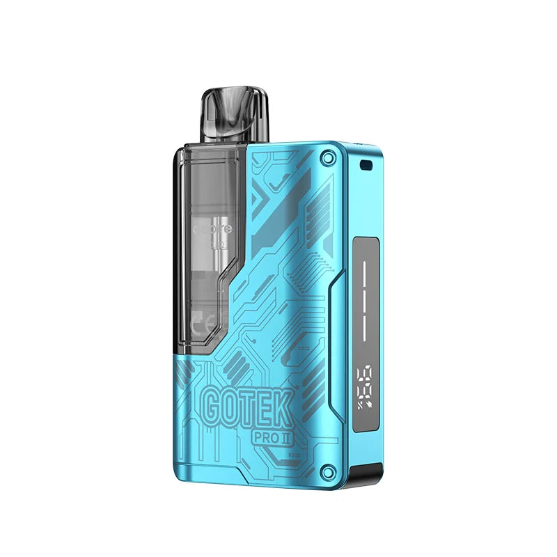 Aspire Gotek Pro 2 blue Vape Kit in Gunmetal with 2ml Gotek V2 pod