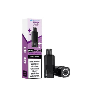 hayati pro max plus Vaping device and packaging with 'Pro Max' branding on a white background