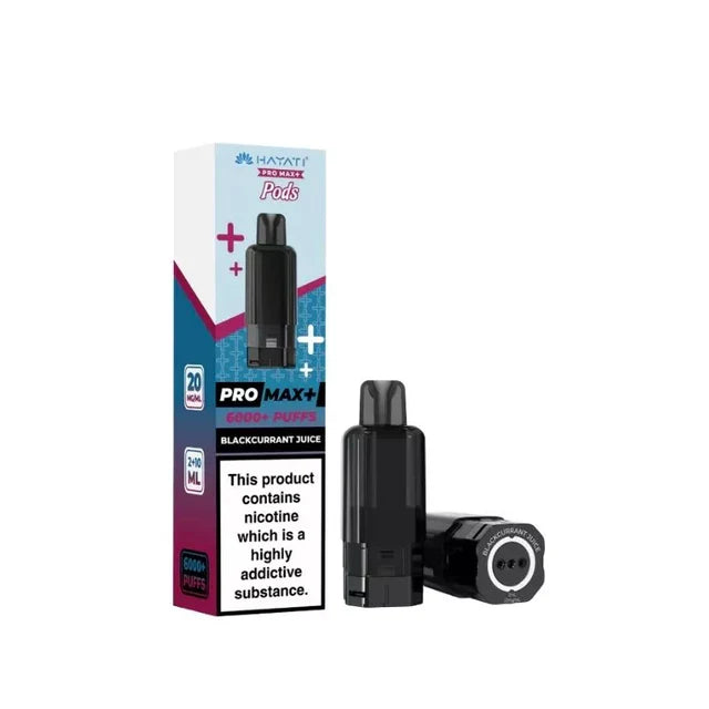 hayati pro max plus Vaping device and packaging on a white background