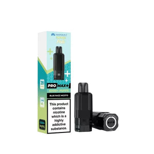 hayati pro max plus  Vaping device and packaging on a white background
