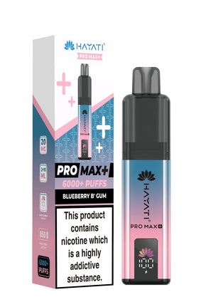hayati pro max plus 6000 blueberry b gum vape kit image