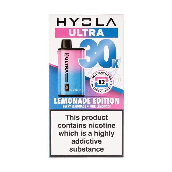 Hyola Ultra 30k Prefilled Pod Kit with lemonade edition flavors on packaging.