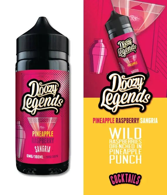 Doozy Legends Pineapple Raspberry Sangria 100ml E-Liquid Shortfill