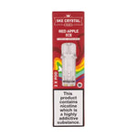 Red Apple Ice Crystal Plus Prefilled Pods by SKE packaging showcasing two pods and warning about nicotine.