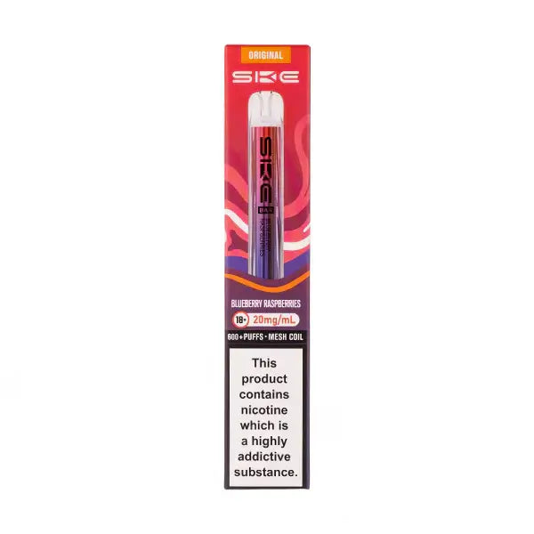 SKE Crystal Bar 600 Blueberry Raspberries Prefilled Pod Kit with 20mg nicotine, 600 puffs, stylish design.