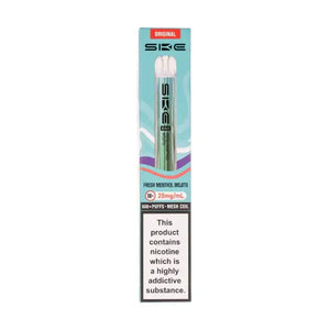 SKE Crystal Bar 600 Fresh Menthol Mojito Prefilled Pod Kit with nicotine warning and flavor details.
