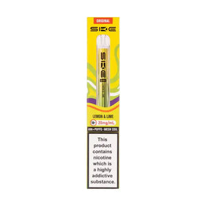 SKE Crystal Bar 600 Lemon & Lime Prefilled Pod Kit packaging featuring lemon and lime flavor, 20mg/mL nicotine, 600 puffs.