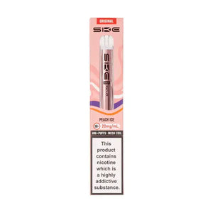 SKE Crystal Bar 600 Peach Ice Prefilled Pod Kit packaging featuring 20mg/mL nicotine and peach ice flavor.