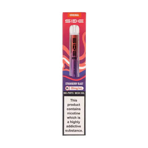 SKE Crystal Bar 600 Strawberry Blast Prefilled Pod Kit with flavor details and nicotine warning.