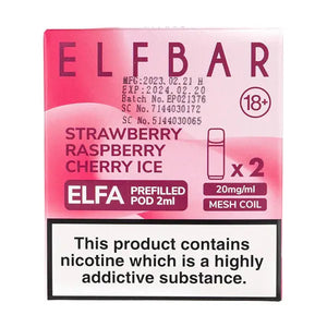 Strawberry Raspberry Cherry Ice Elf Bar Elfa Prefilled Pod