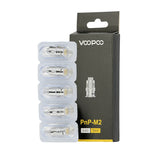 Five VooPoo PnP M2 replacement coils laid out