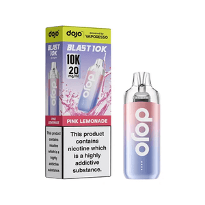 Dojo Blast 10K Pink Lemonade Prefilled Vape Kit with packaging and device details
