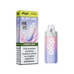 Dojo Blast 10K Lemon Lime Prefilled Vape Kit packaging and device showing vibrant colors and branding.