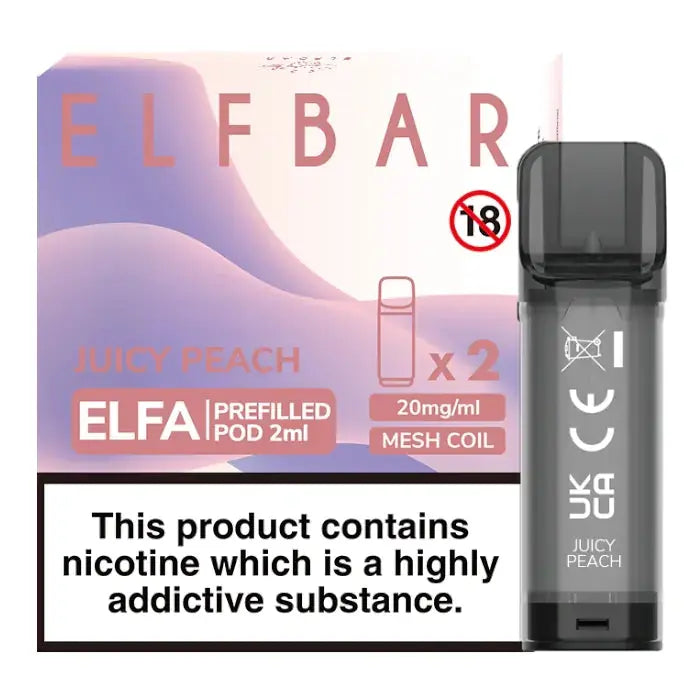Juicy Peach Elf Bar Elfa Prefilled Pod