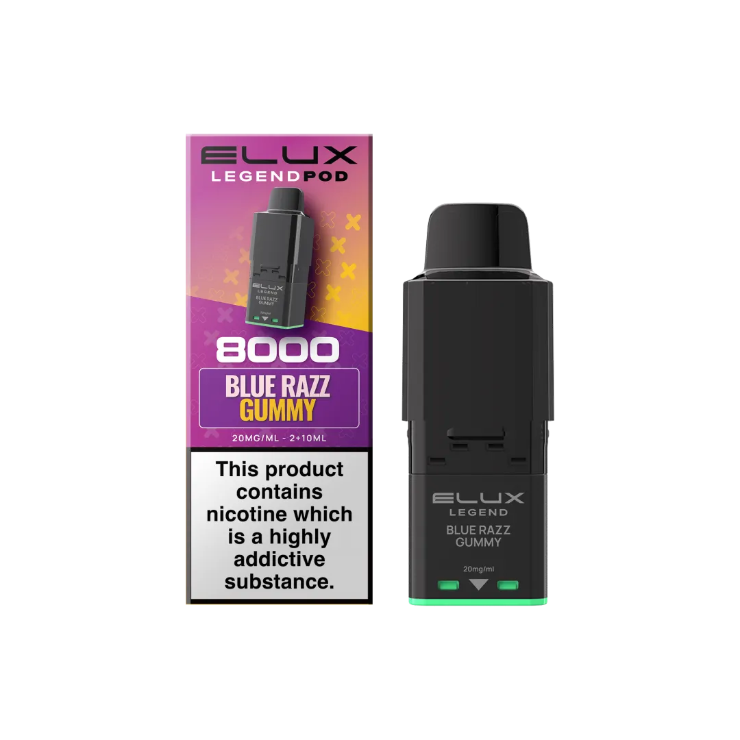 Elux Legend 8000 Blue Razz Gummy Pod | UK