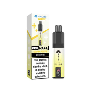 Hayati Pro Max+ vape device and packaging on a white background