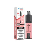Pink vape device with packaging on a white background