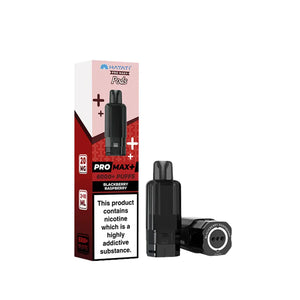 Vape device and packaging with 'Pro Max' branding on a white background