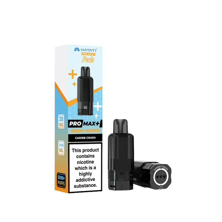 Vape device and packaging on a white background