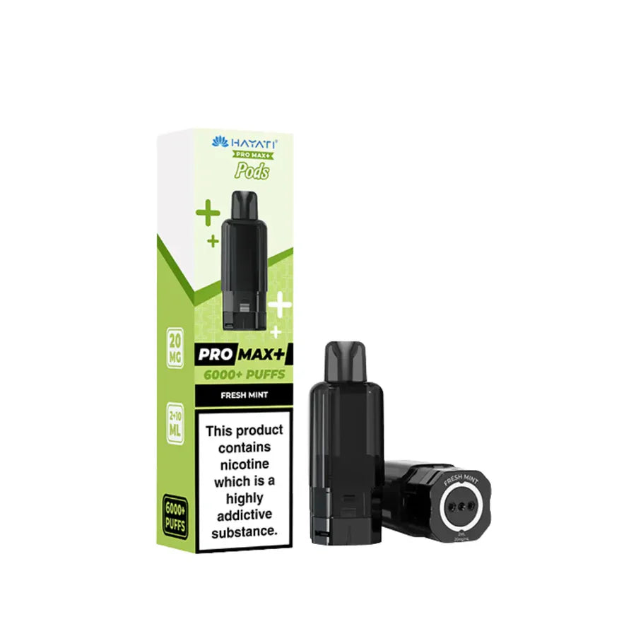 Vaping device and packaging with 'Pro Max' branding on a white background