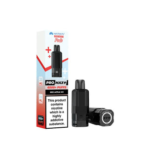 Vaping device and packaging on a white background