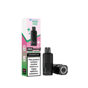 Vape device and packaging with 'Pro Max+' branding on a white background