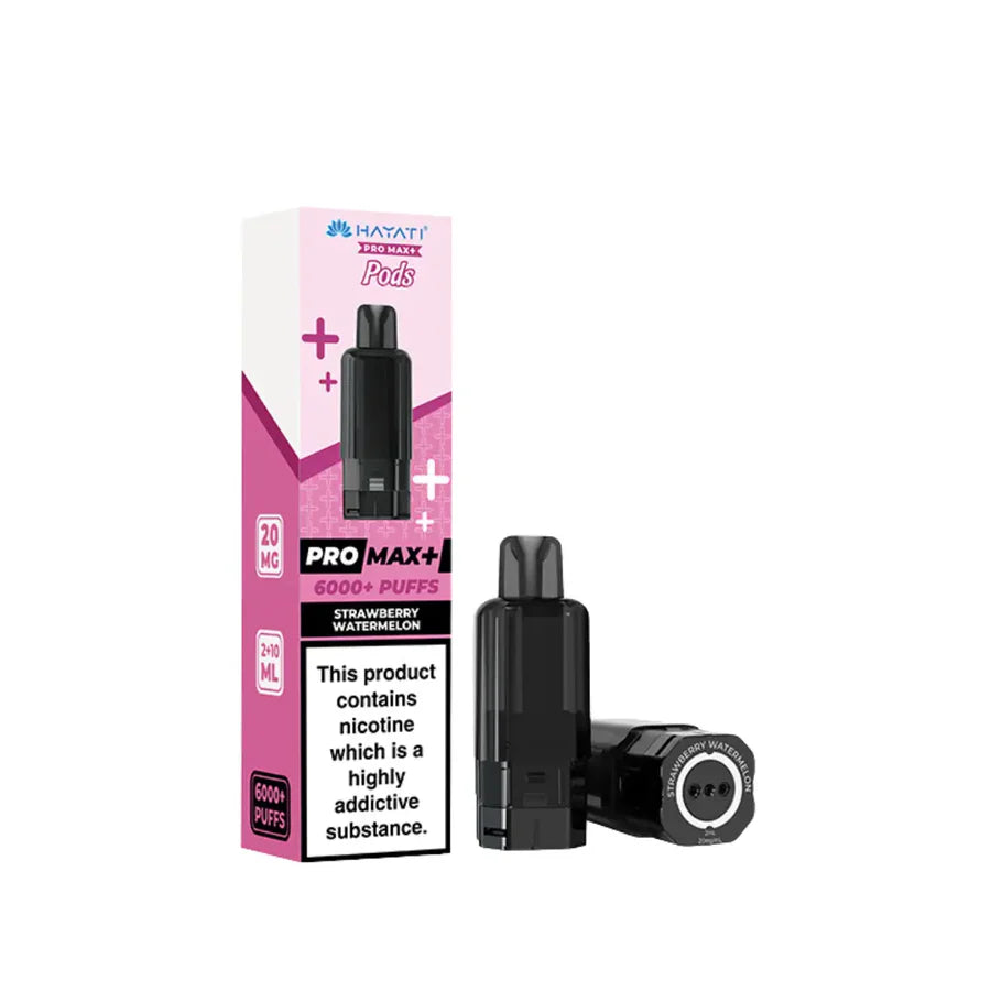 Vaping device and packaging with 'Hayato' branding on a white background