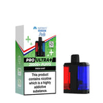 Vape device and packaging with 'Pro Ultra+' branding on a white background