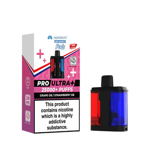 Hayat Pro Ultra+ vape device and packaging on a white background