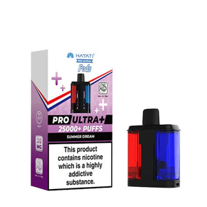 Vape device and packaging with 'HAYAT' branding on a white background