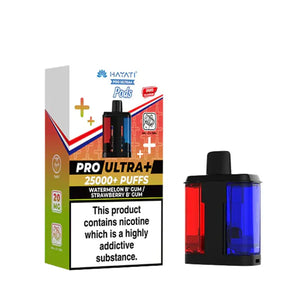 Hayat Pro Ultra+ vape device and packaging on a white background