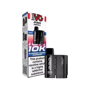 IVG Pro refill packaging with black vape device on a white background