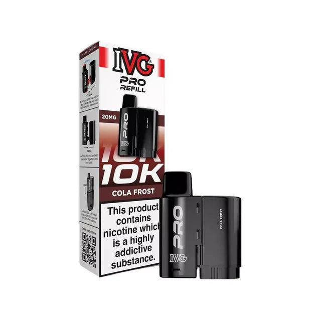 IVG Pro refill packaging with nicotine warning label on a white background