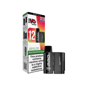 IVG Pro vaping device and packaging on a white background