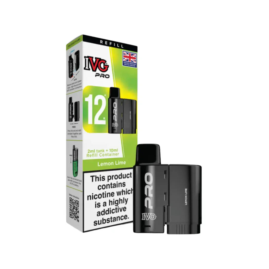 IVG Pro vaping device and packaging on a white background