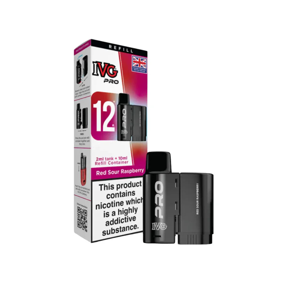 IVG Pro vaping device and packaging on a white background