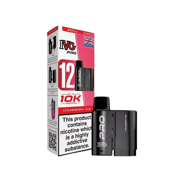 IVG Pro vaping device and packaging on a white background