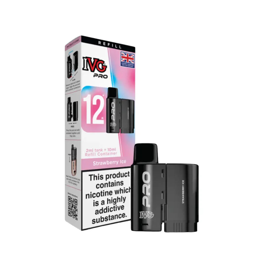 IVG Pro vaping device and packaging on a white background